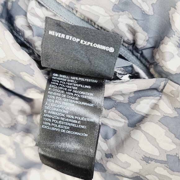 The North Face Girl's Black Mossbud Swirl Cheetah Reversible Parka Jacket Sz M - Picture 6 of 7